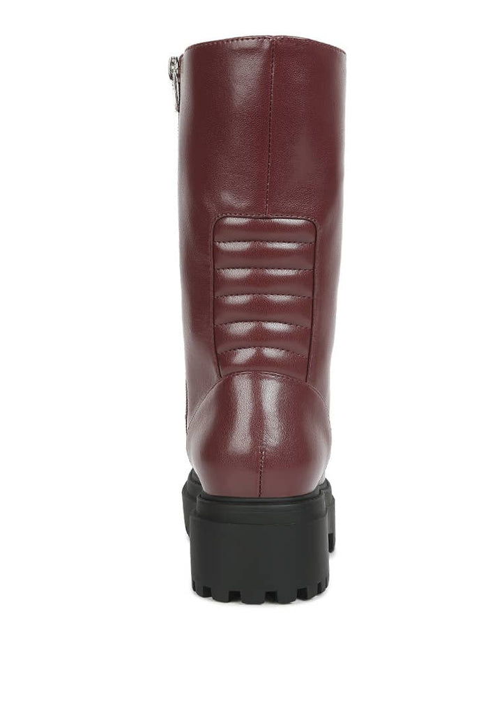 Lewisa Lug Boot - Burgundy - The Daisy Chain