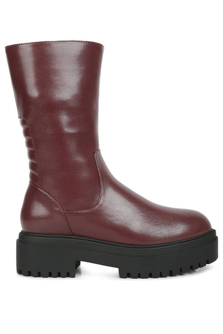 Lewisa Lug Boot - Burgundy - The Daisy Chain
