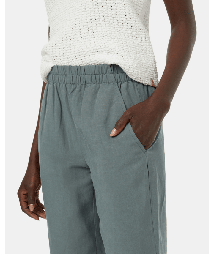 Linen Billow Pant - Olive - The Daisy Chain