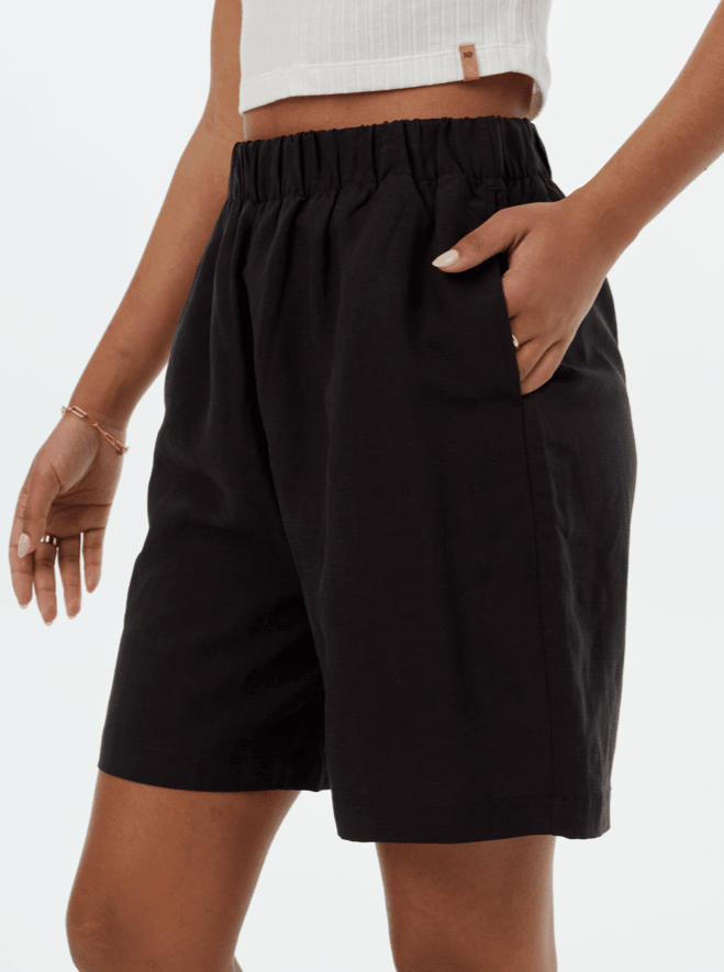 Linen City Shorts - Black - The Daisy Chain