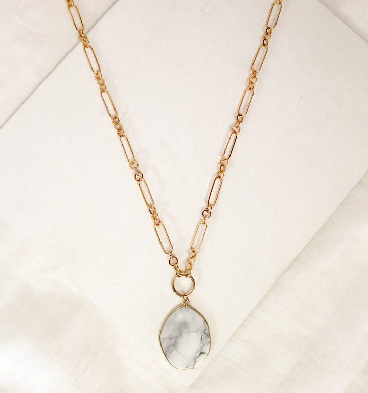 Long Paperclip Necklace - White - The Daisy Chain