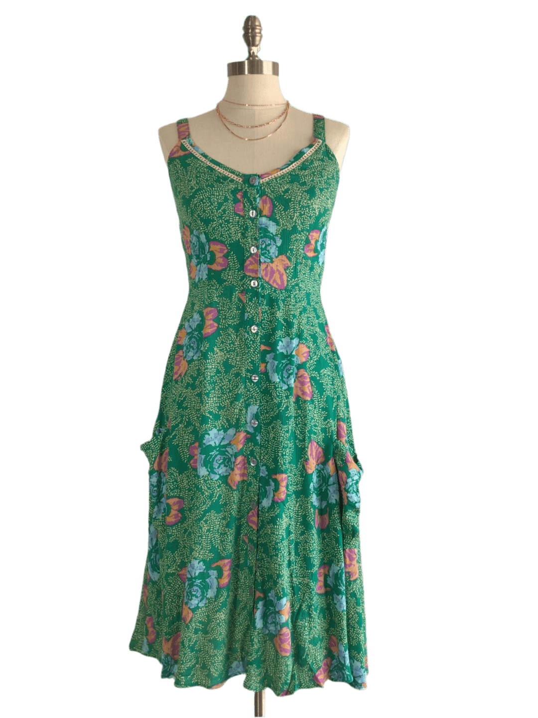 Malibu Dress - Green Floral - The Daisy Chain