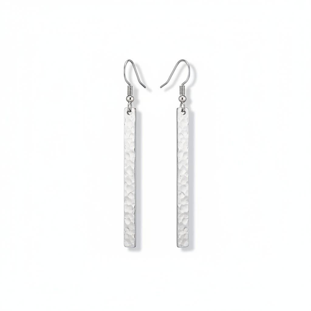 Metal Bar Earring - Silver Colour - The Daisy Chain