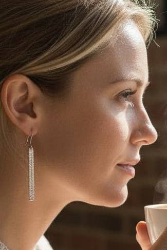 Metal Bar Earring - Silver Colour - The Daisy Chain