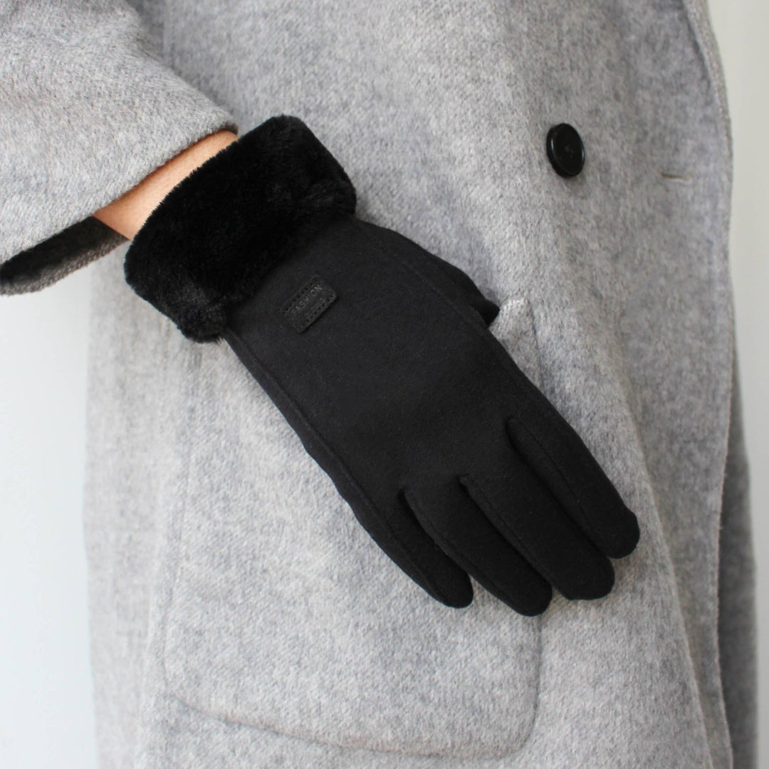 Microsuede Gloves - Black - The Daisy Chain