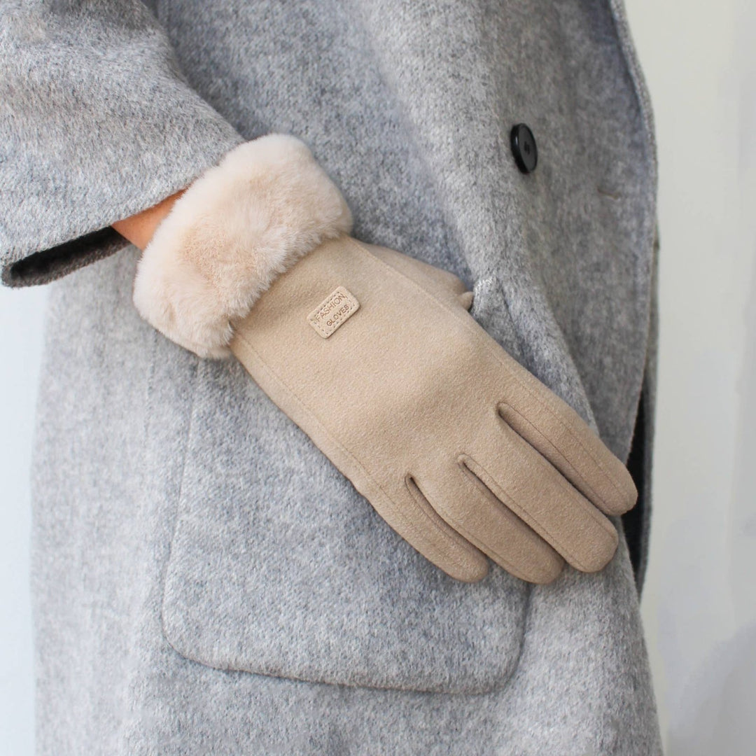Microsuede Gloves - Latte - The Daisy Chain