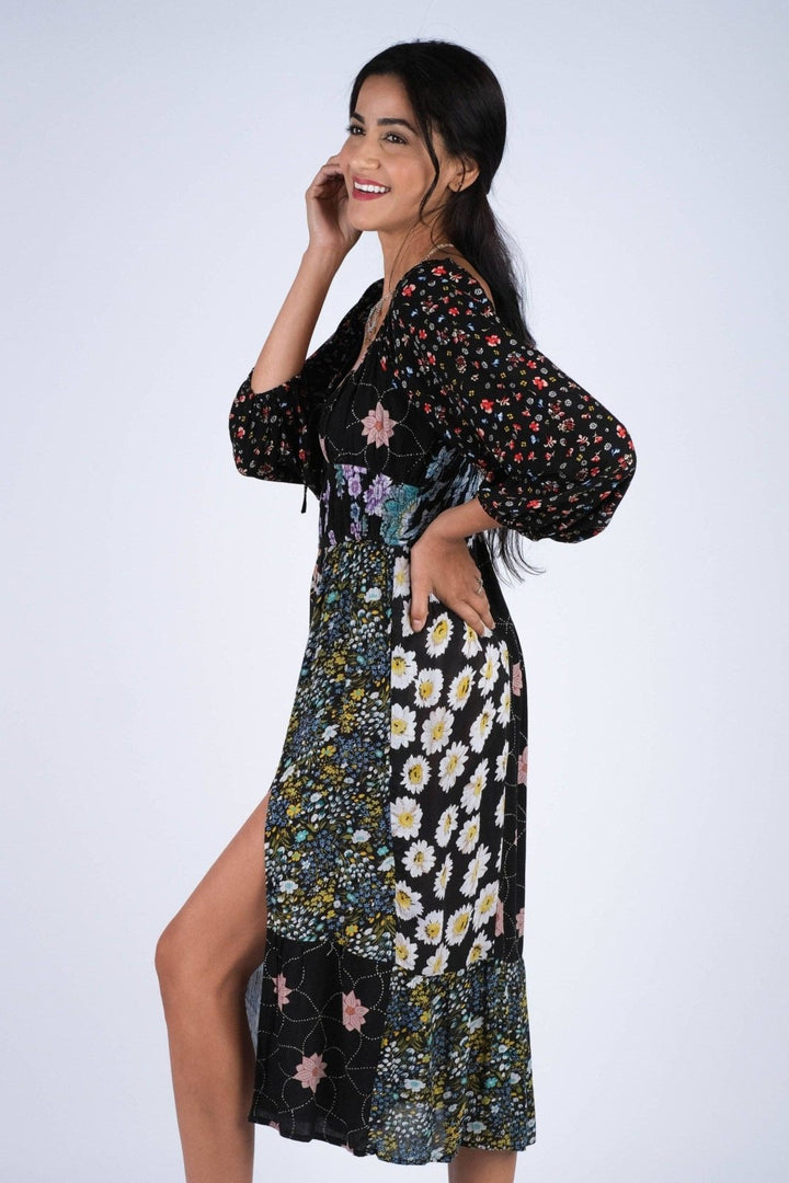 Midnight BloomMidi Dress - The Daisy Chain