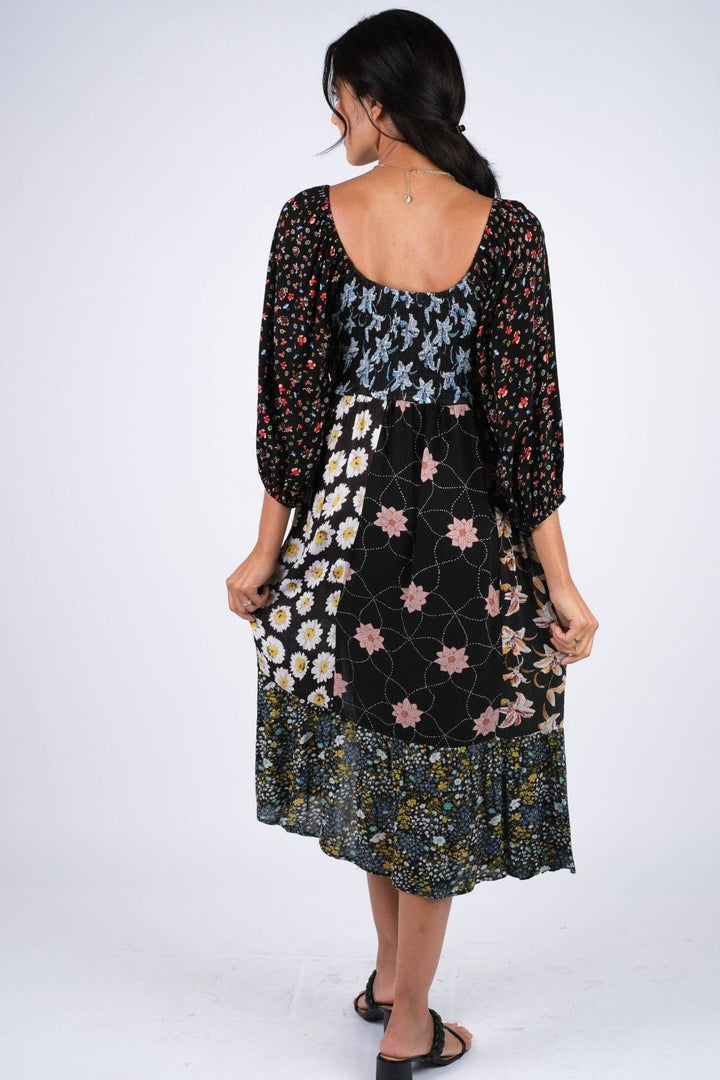 Midnight BloomMidi Dress - The Daisy Chain