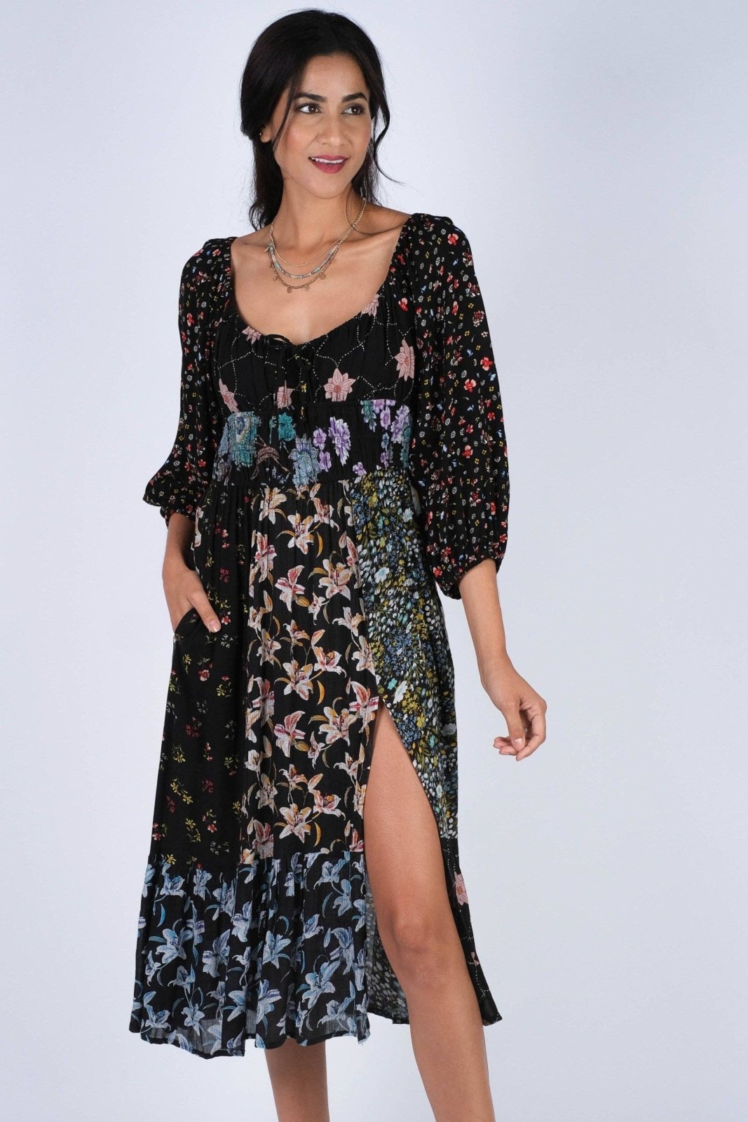 Midnight BloomMidi Dress - The Daisy Chain