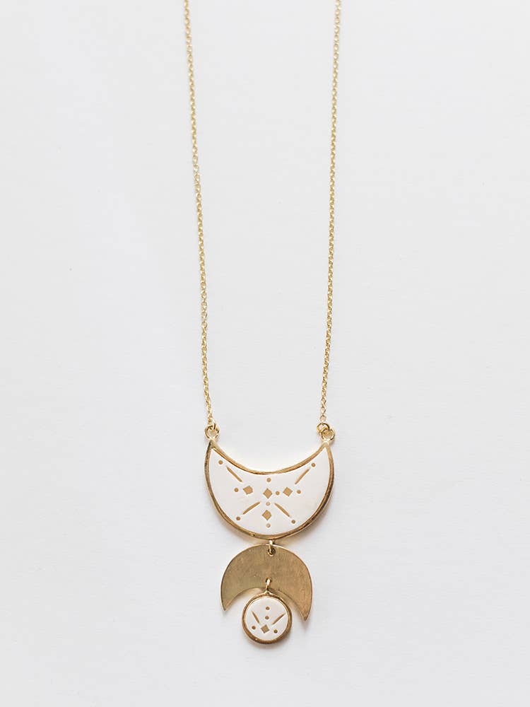 Moon Child Necklace White - The Daisy Chain