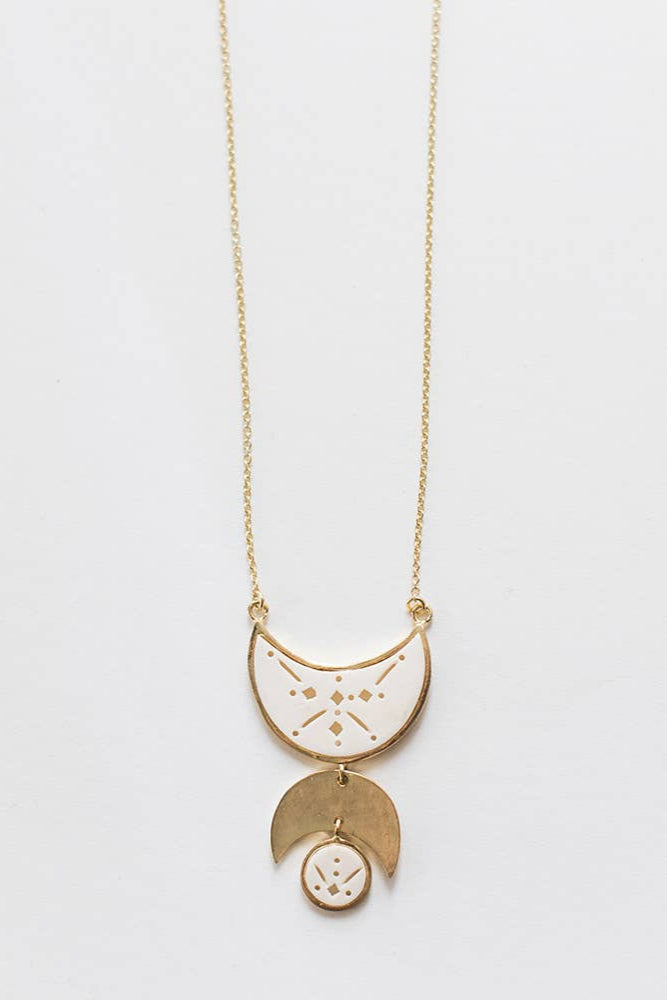 Moon Child Necklace White - The Daisy Chain