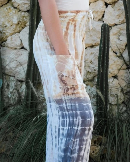 Bali Pants- Peach Indigo Tie Dye