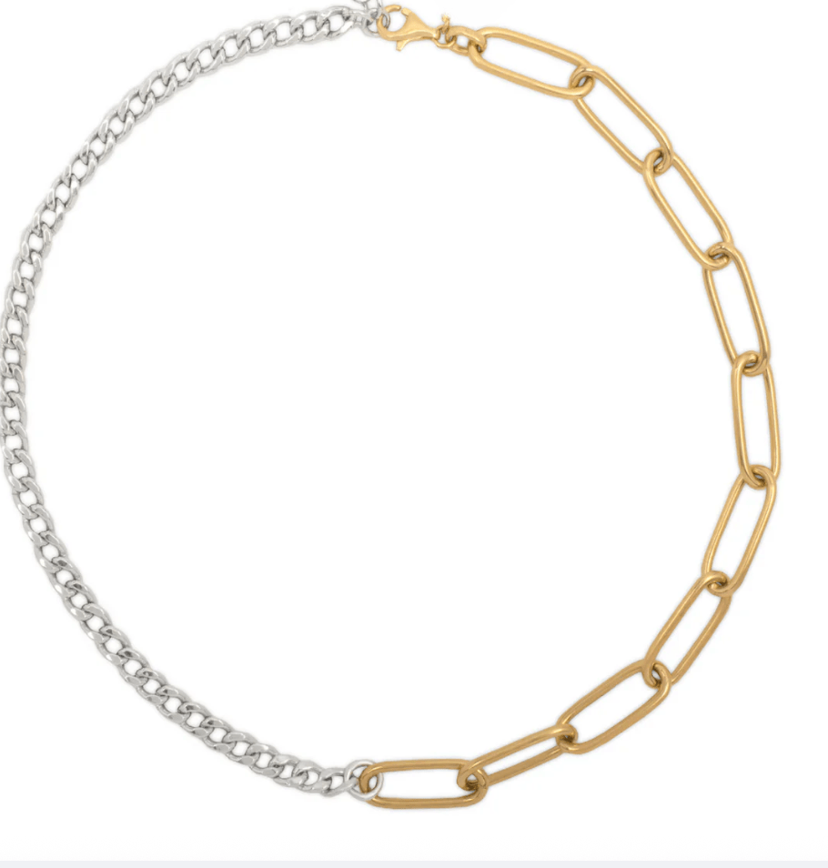 Paperclip Chain Necklace: Two tone - The Daisy Chain