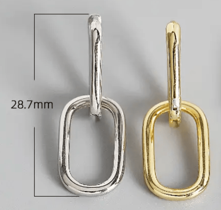  Paperclip Duo Link Hoop Earring : Two tone - The Daisy Chain