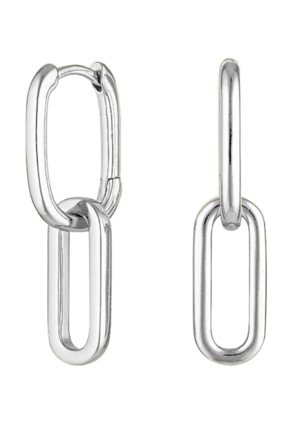  Paperclip Duo Link Hoop Earring : Two tone - The Daisy Chain