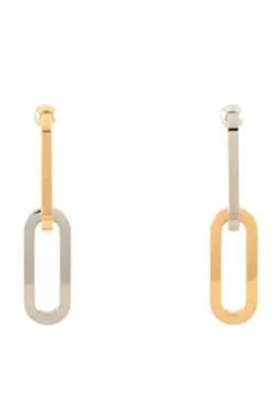  Paperclip Duo Link Hoop Earring : Two tone - The Daisy Chain