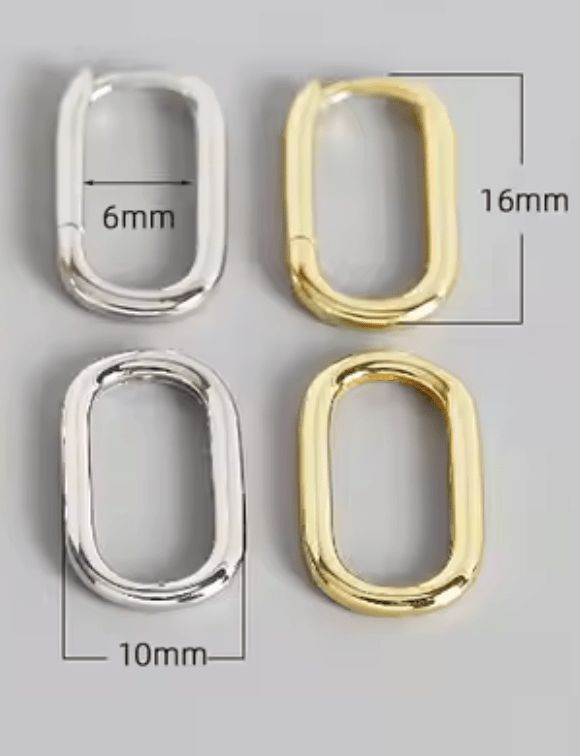  Paperclip Duo Link Hoop Earring : Two tone - The Daisy Chain