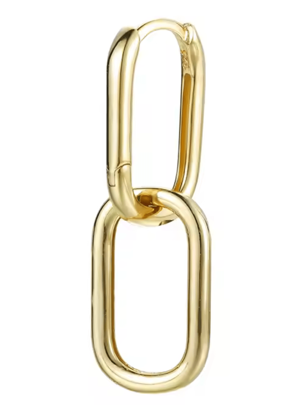 Paperclip Duo Link Hoop Earring : Two tone - The Daisy Chain