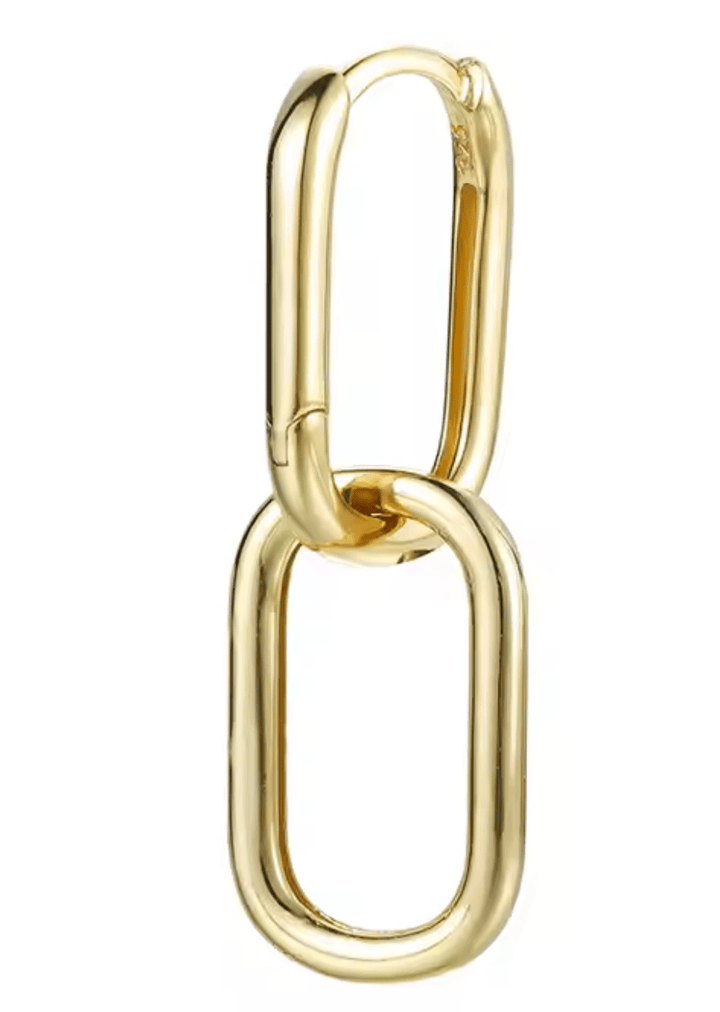  Paperclip Duo Link Hoop Earring : Two tone - The Daisy Chain