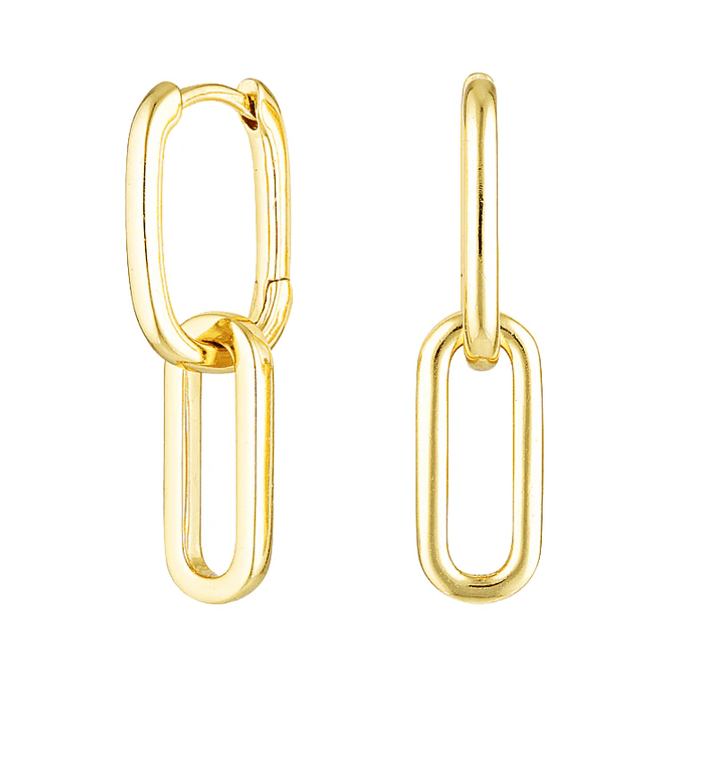  Paperclip Duo Link Hoop Earring : Two tone - The Daisy Chain