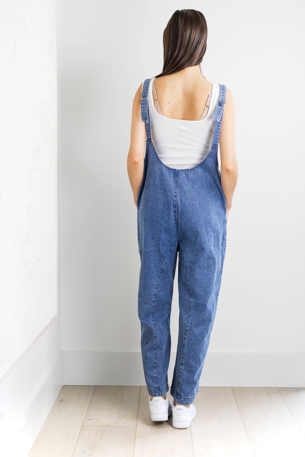 Patch Pocket Overalls - Denim - The Daisy Chain