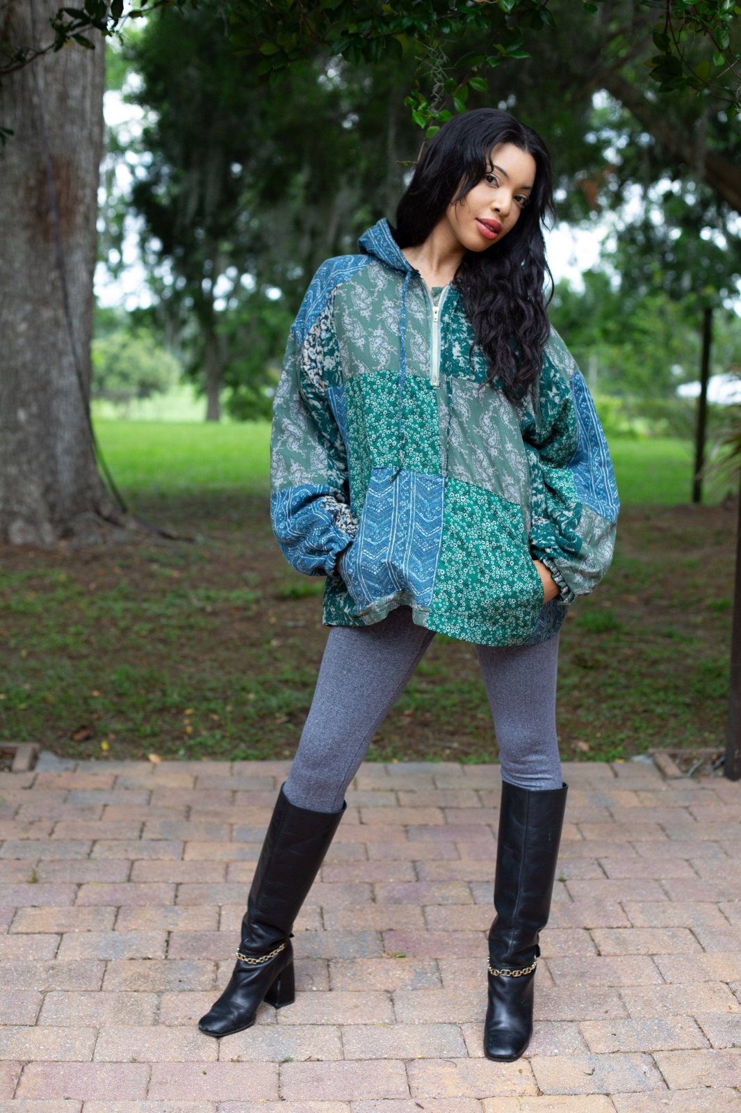 Patchwork Rayon Hoodie - The Daisy Chain
