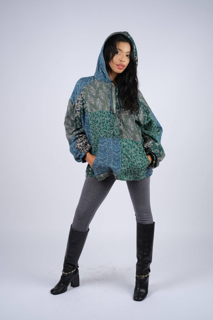 Patchwork Rayon Hoodie - The Daisy Chain