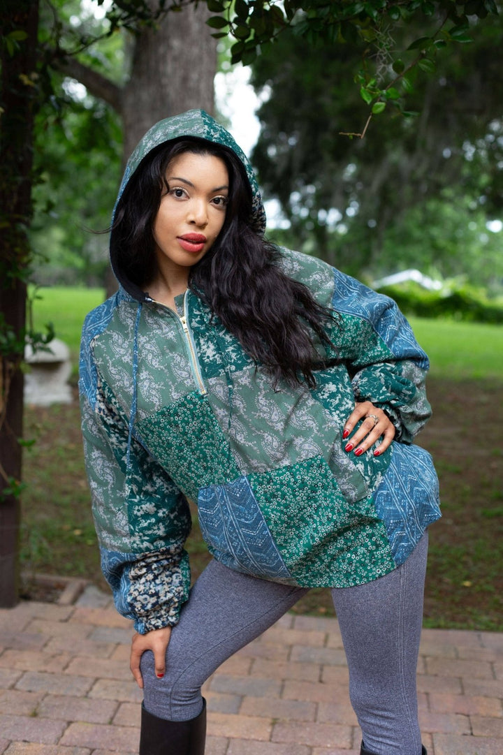 Patchwork Rayon Hoodie - The Daisy Chain