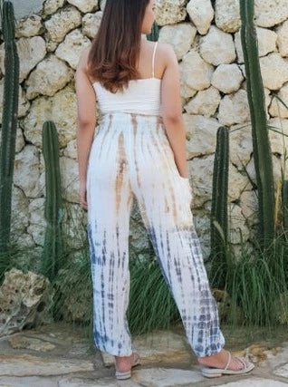 Bali Pants- Peach Indigo Tie Dye