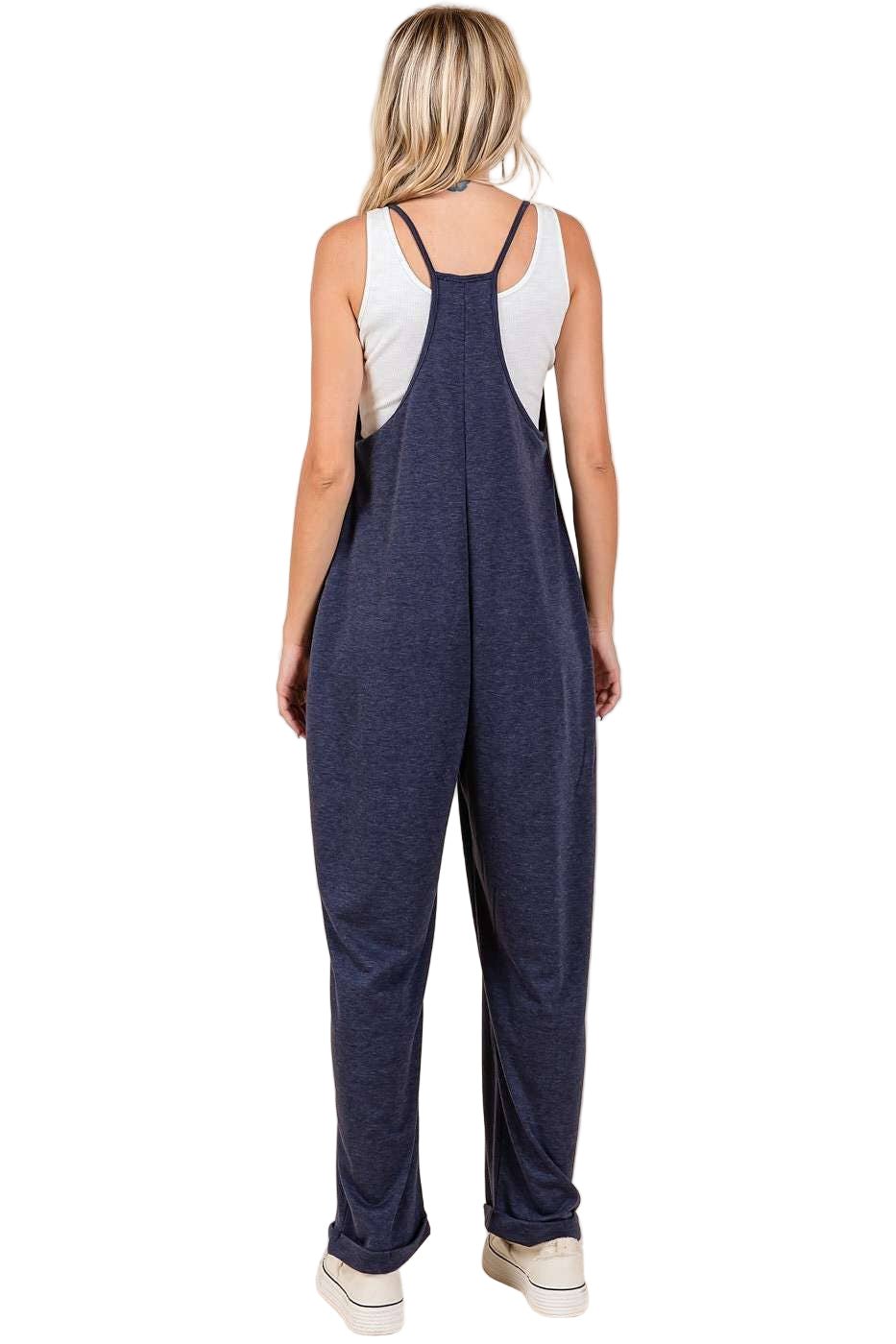 Racerback Jumpsuit - Soft Navy - The Daisy Chain
