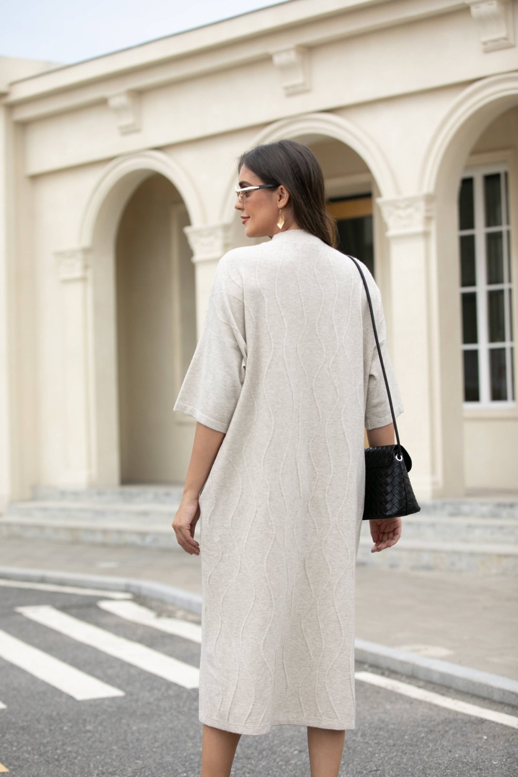 Regal Weave Sweater Dress: Vanilla - The Daisy Chain