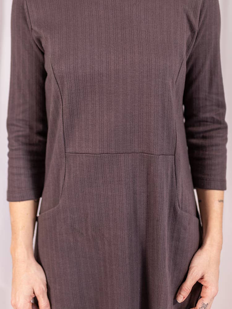 Rib Knit Dress - Shale - The Daisy Chain