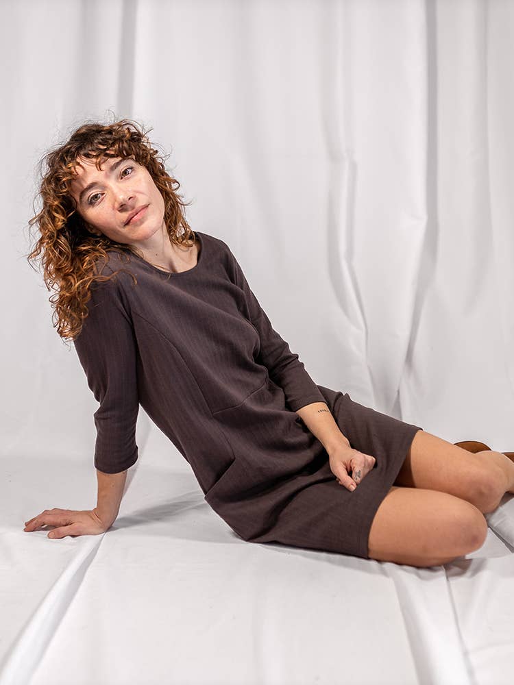 Rib Knit Dress - Shale - The Daisy Chain