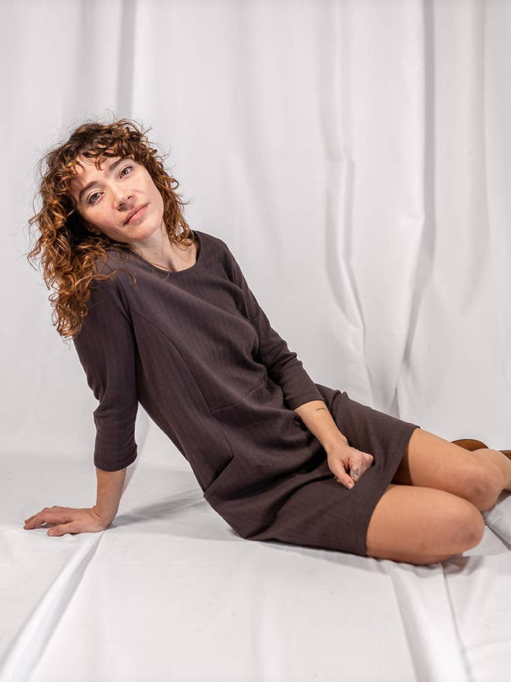 Rib Knit Dress - Shale - The Daisy Chain