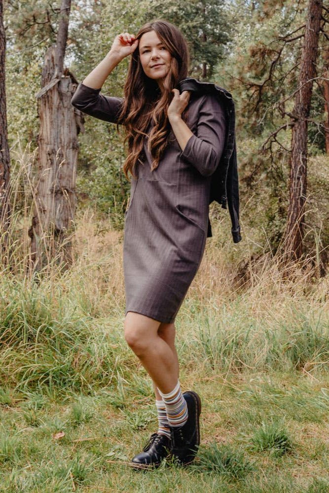 Rib Knit Dress - Shale - The Daisy Chain