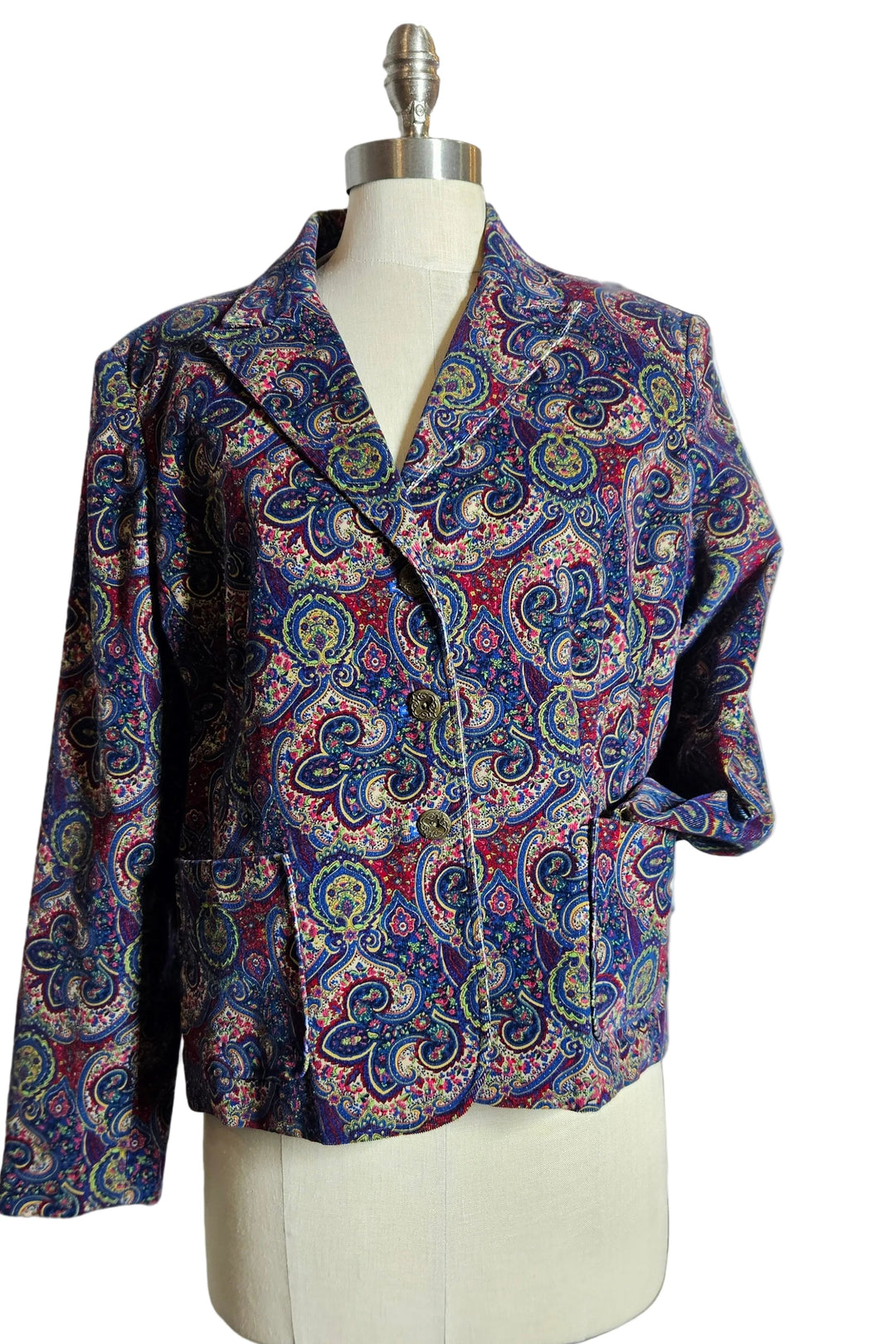 Julie - Paisley Velvet Blazer