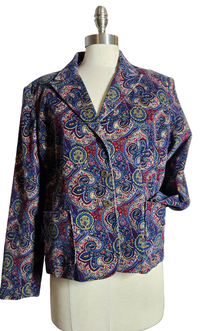 Julie - Paisley Velvet Blazer