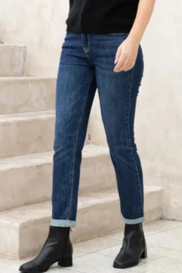 Rolled Cuff Denim - Dark Wash - The Daisy Chain