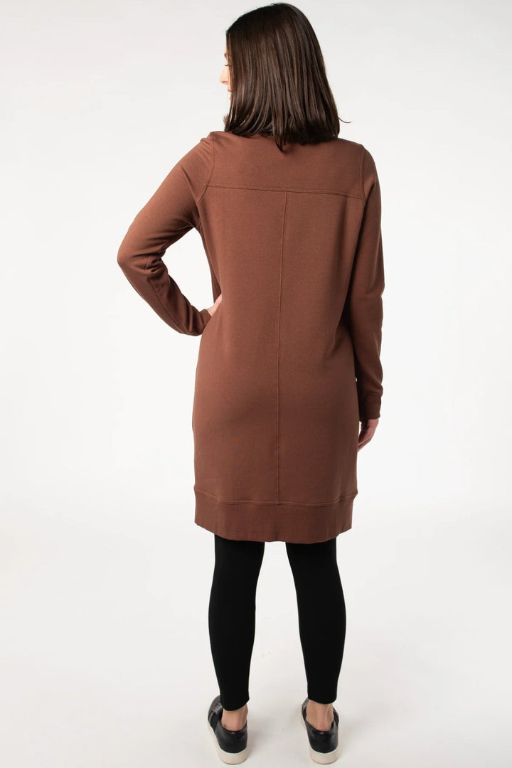 Sabelle Half - Zip Fleece Dress - Cocoa - The Daisy Chain