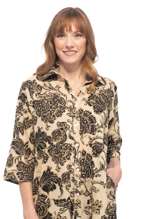 Safari Dress - Gold Paisley - The Daisy Chain