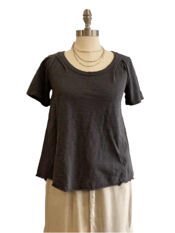 Scoop Neck Tee - Black - The Daisy Chain