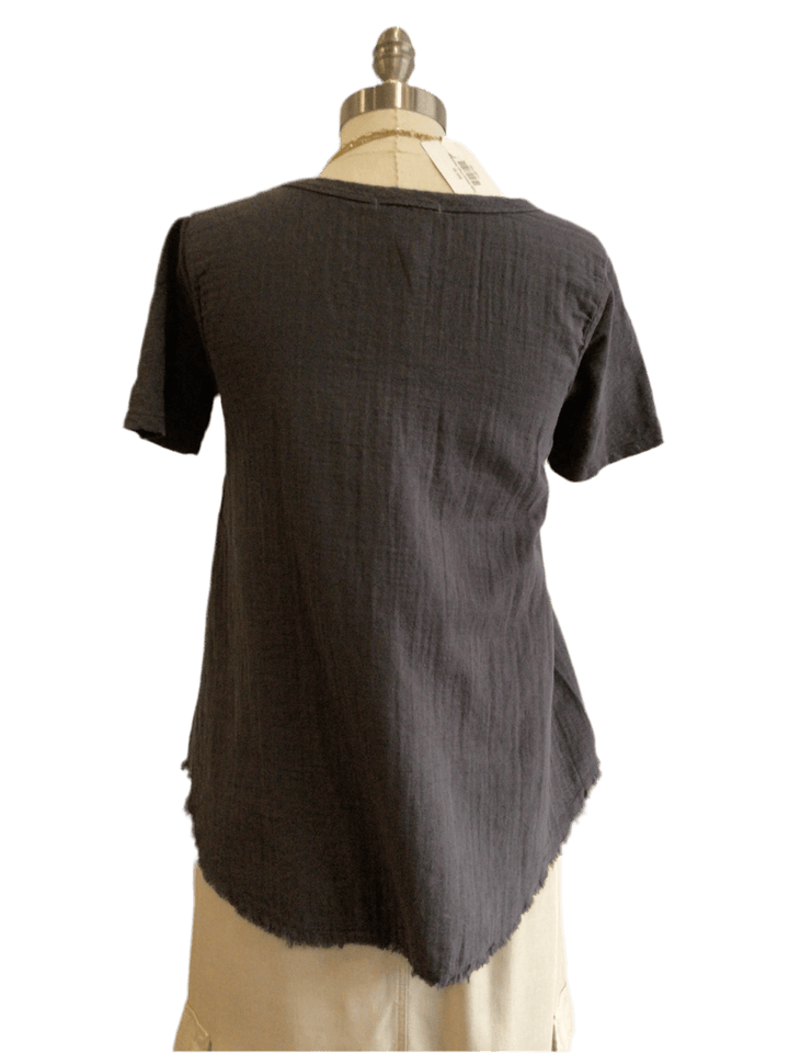 Scoop Neck Tee - Black - The Daisy Chain