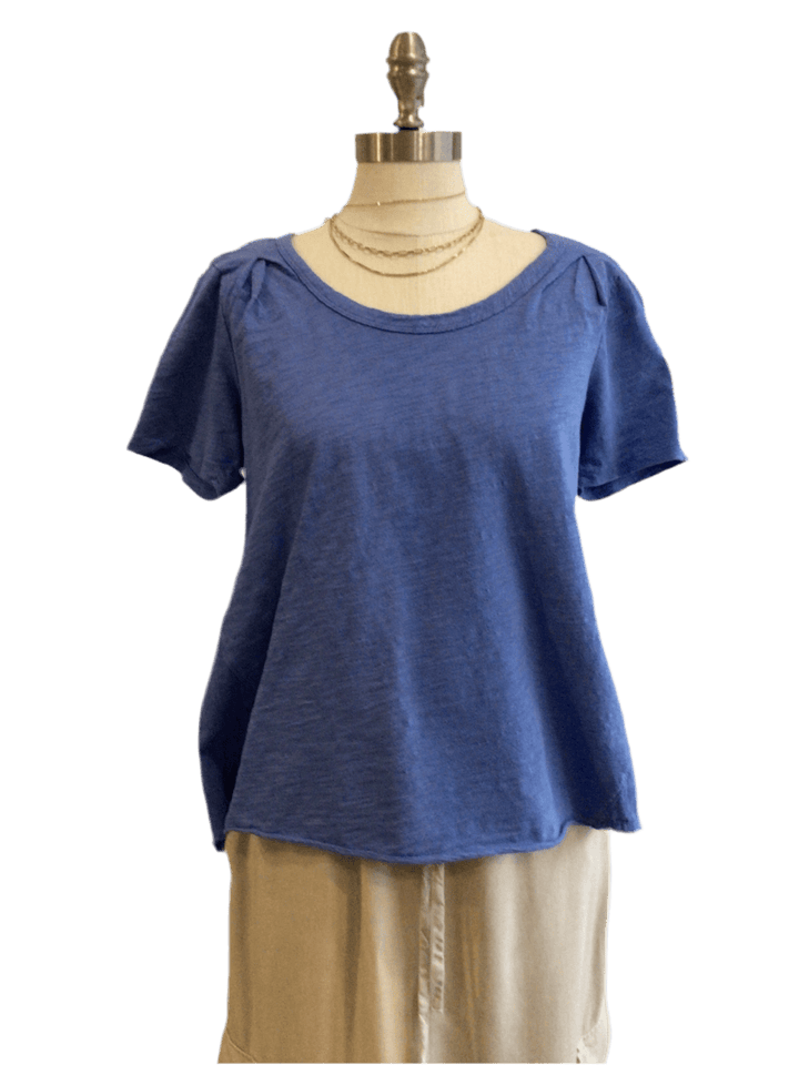 Scoop Neck Tee - Blue - The Daisy Chain