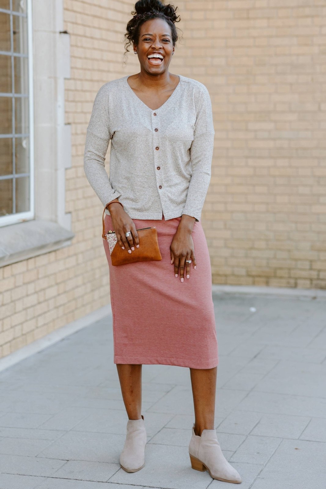 Sedona Pencil Skirt - Desert Rose - The Daisy Chain