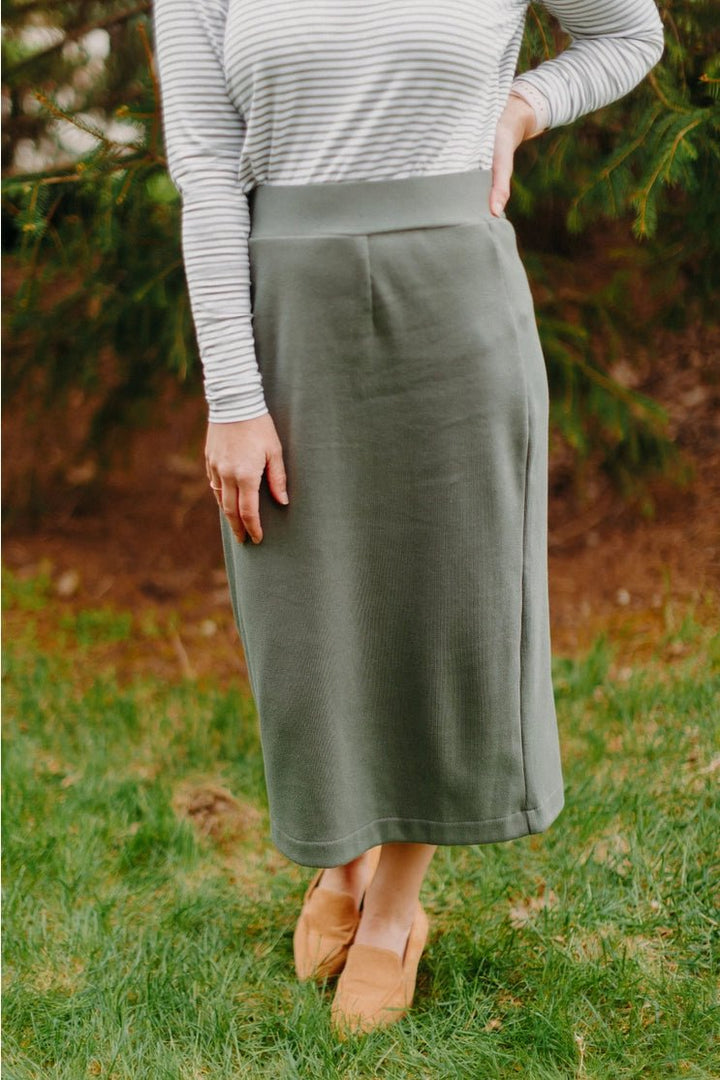 Sedona Pencil Skirt - Sage - The Daisy Chain