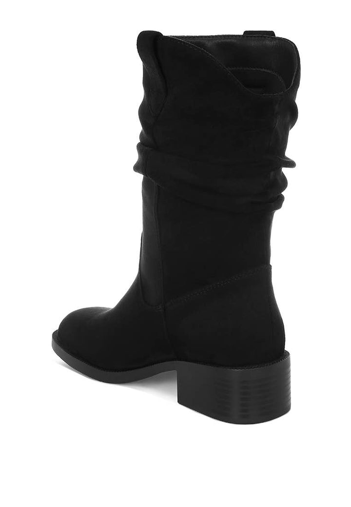 Slouchy Cowboy Boots - Black - The Daisy Chain