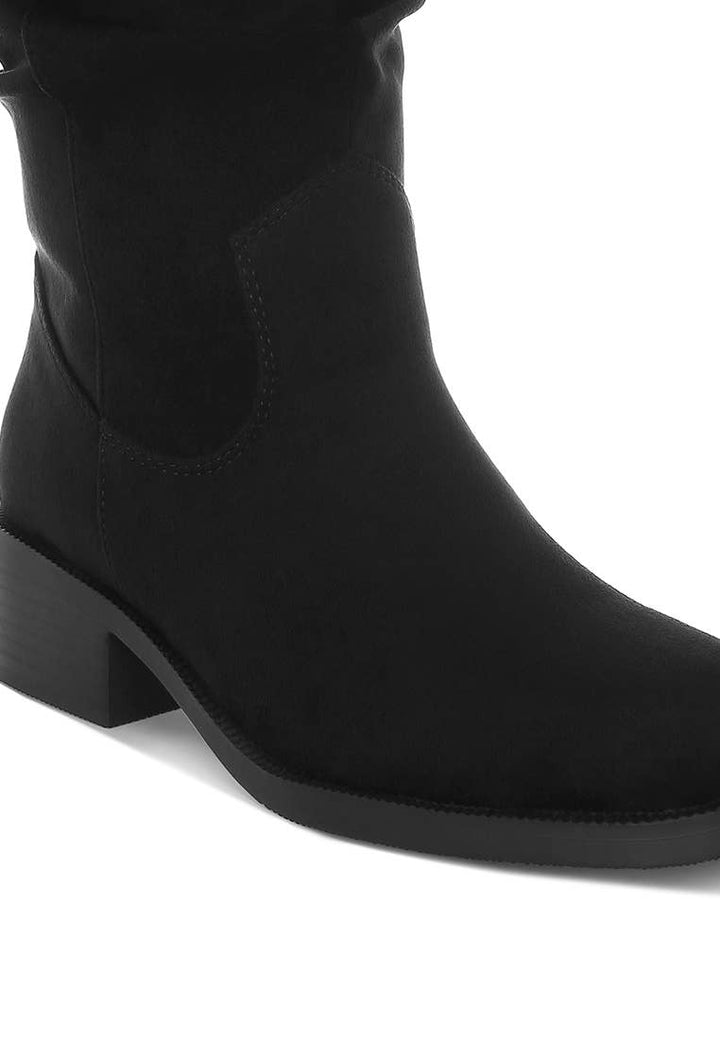 Slouchy Cowboy Boots - Black - The Daisy Chain
