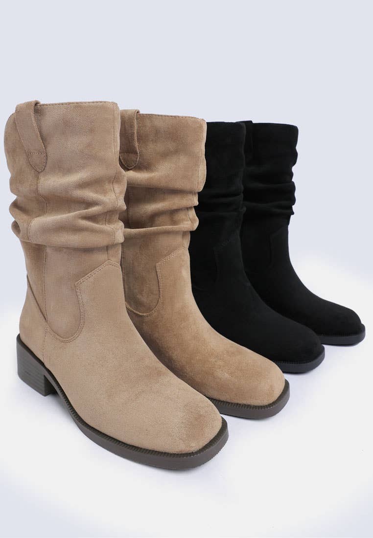 Slouchy Cowboy Boots - Black - The Daisy Chain