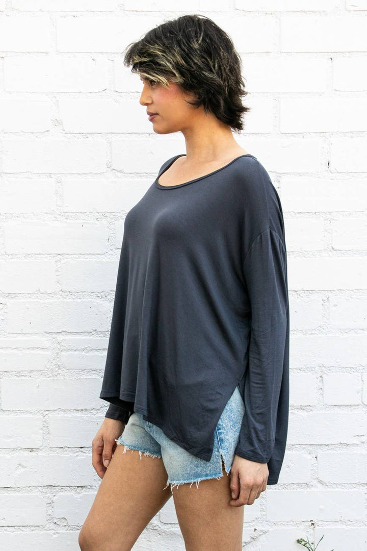 Slouchy Top with Side Slit - The Daisy Chain