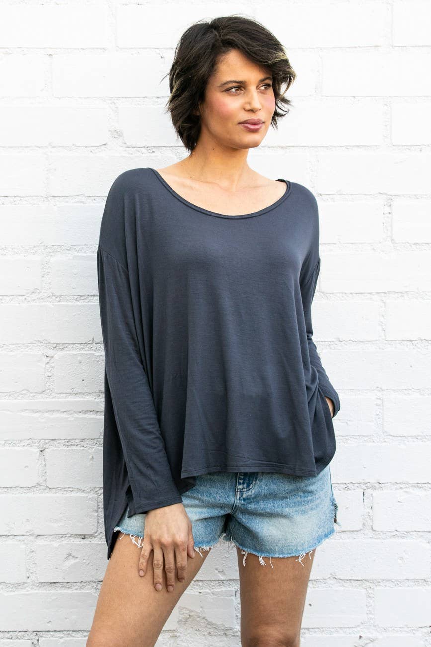 Slouchy Top with Side Slit - The Daisy Chain